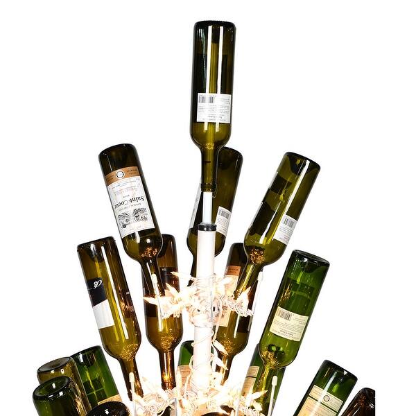 Vickerman 4' x 30" Artificial White Wine Bottle DuraLit 200CL. Holds 37